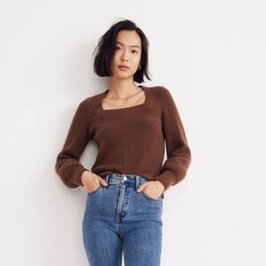 Madewell Melwood Square-Neck Pullover Sweater in Coziest Yarn